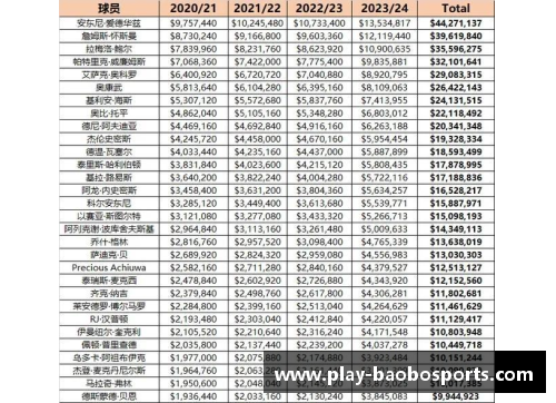 宝博体育NBA球员合同中的最高身价排名及其影响因素